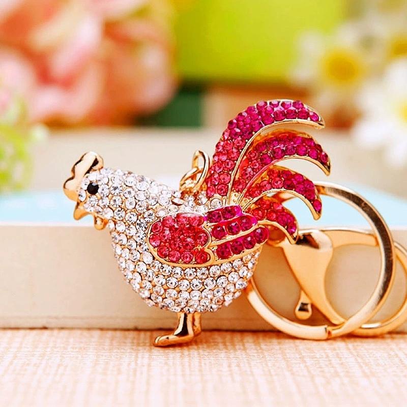 Cute Owl Crystal Rhinestones Crsytal Car Bag Keys Exquisite Pendant Cartoon Trendy Animal Key Chains Bag Charm