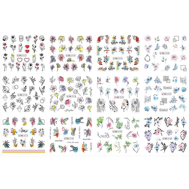 

12 стилей, наклейка для переноса воды, английский абстрактный слайдер, украшение для переноса изображения