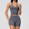Dare To Show Yoga Set: Seamless Hip-Lifting Patchwork, Double-Layer Waistband, Cross-Border 2-Piece Fitness Wear, Style 4208