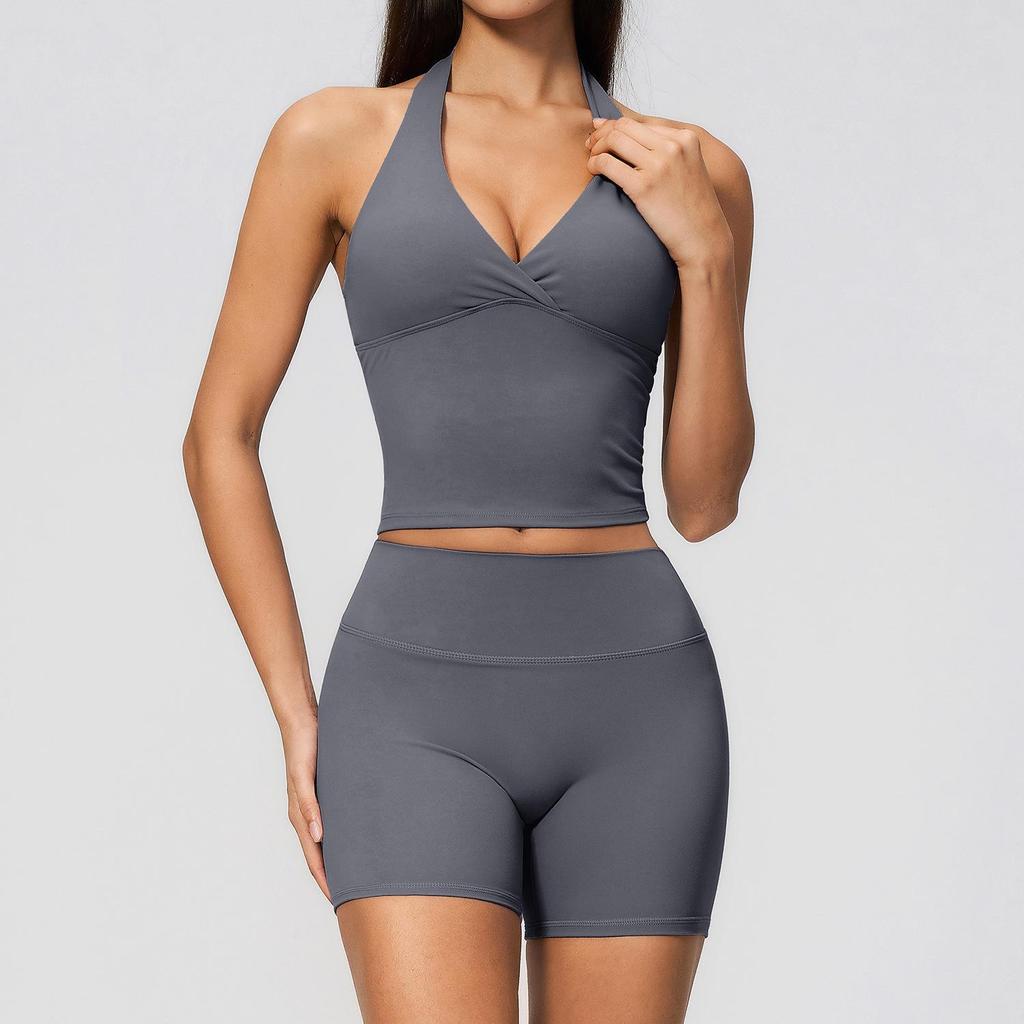 Dare To Show Yoga Set: Seamless Hip-Lifting Patchwork, Double-Layer Waistband, Cross-Border 2-Piece Fitness Wear, Style 4208