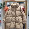 Winter Women White Duck Down Jacket Hooded Warm Oversize Puffer Coat Female Casual Loose Parka Pocket Outerwear