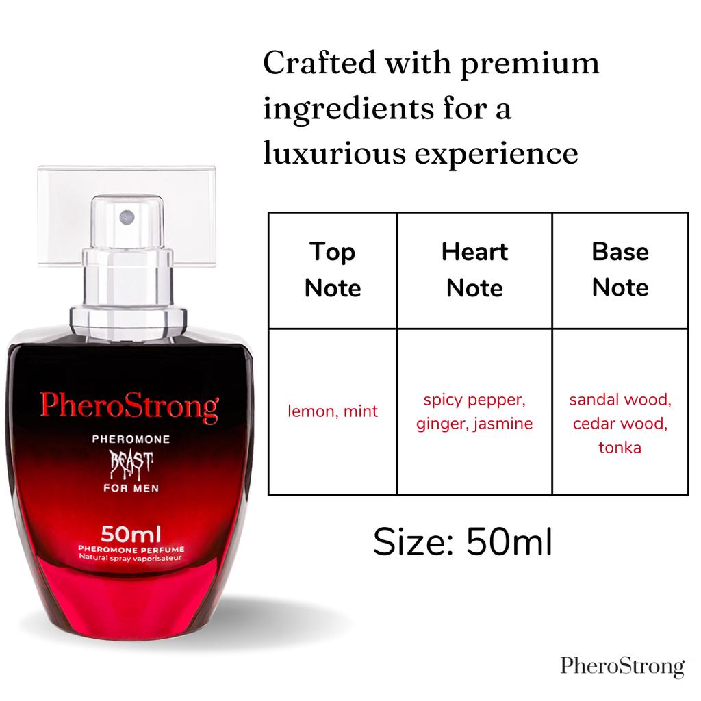 PheroStrong feromon Beast for Men parfém s feromony pro muže pro vzrušení žen
