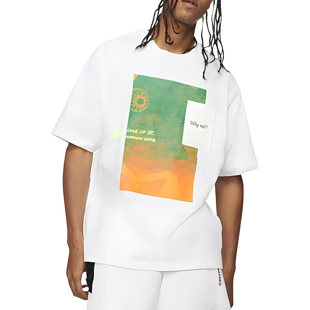 Jordan Why Not T Shirts Men's White Crew Neck Moderate Straight Fit DC3248-100