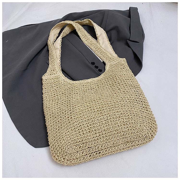 

Beach vacation straw bag new shoulder bag summer straw tote bag large capacity portable woven bag