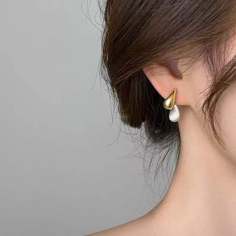 925 Sterling Silver Water Drop Stud Earrings - Light Luxury, High-End 2025 Style for Women