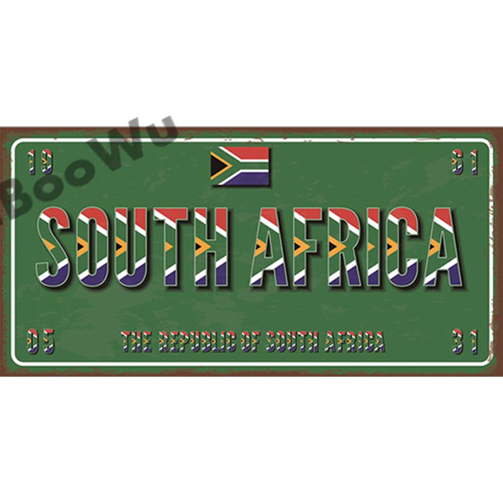 African Countries Name & Flag Plate Poster Vintage Home Decor Retro Metal Tin Signs Pub Car Garage Wall Art Decoration