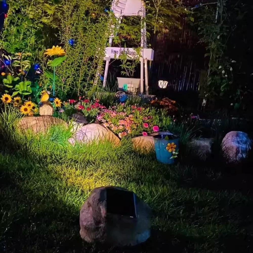 Solar Powered Light Simulation Stone Lights Spotlight Decoration Cold White / Warm IP65 Waterproof for Outdoor Garden Lawn Lamps