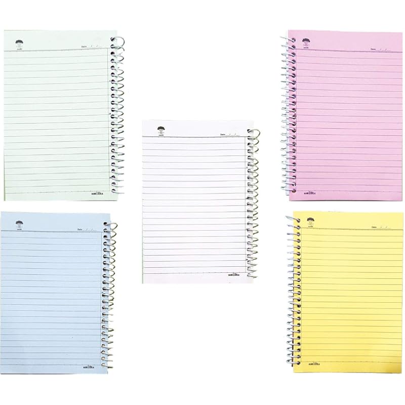 Amblitz 5 Subject Spiral Notebook - 200 Pages, Ruled (A5 Size, Pack of 2, 0317)