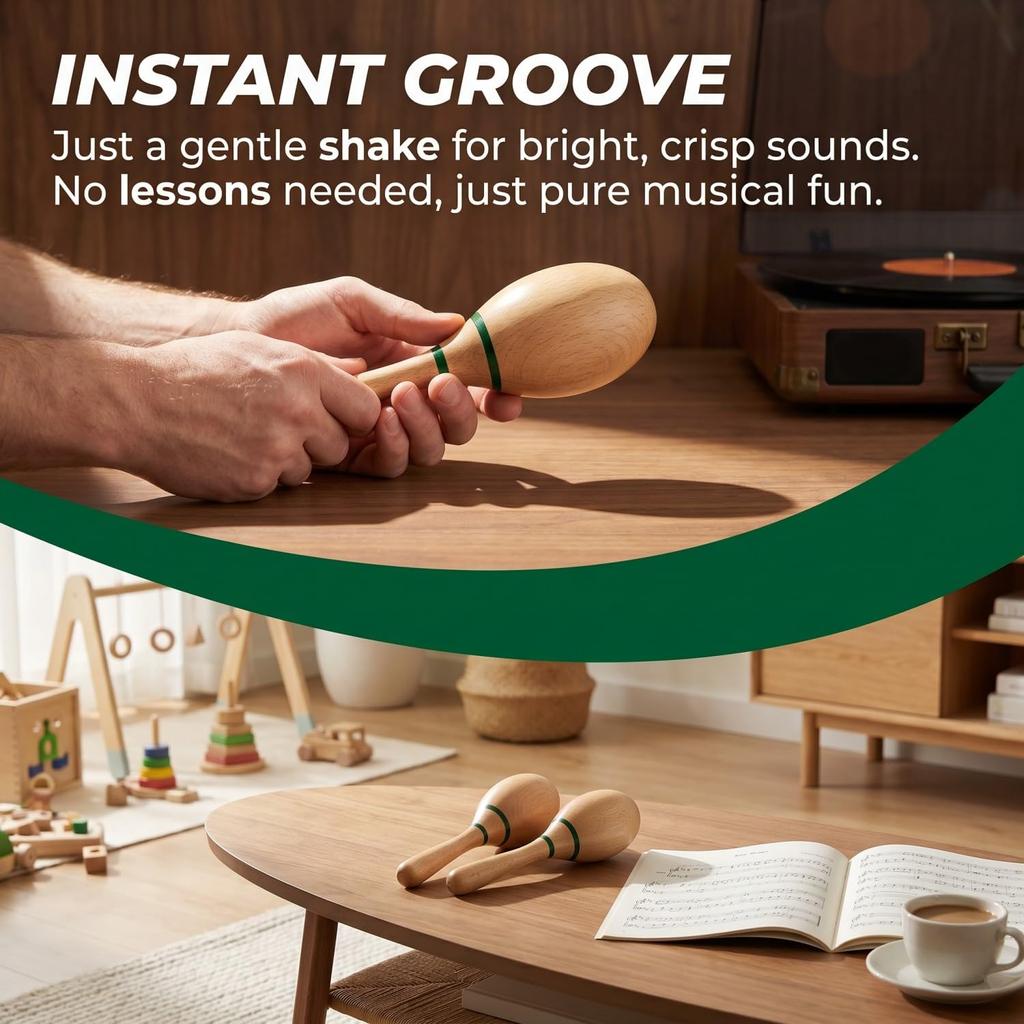 Musfunny Maracas, Wooden Maracas (2 pieces)