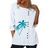 Elegant White Cotton Top with Multiple Printed Designs for Ladies, Round Neck, and Long Sleeves