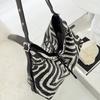 SHELKSBAG Designers Luxury Women Bags 2025 Fashion Zebra Stripes Handbag Large Capacity High Quality Chic Novelty Shoulder Bag