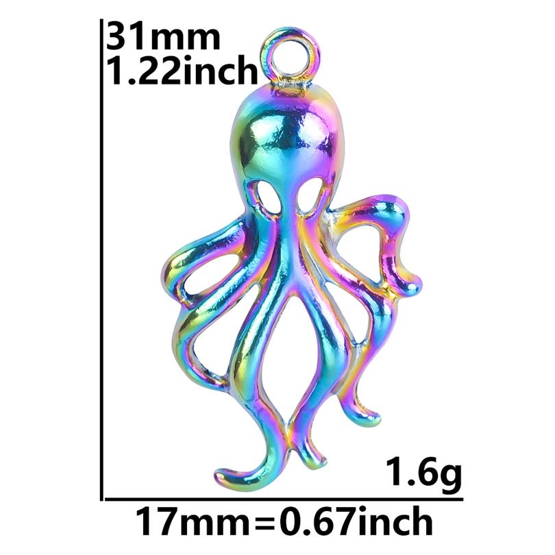 10pcs/Lot Multistyle Animal Pendants Rainbow Charms For Jewelry Making Supplies Eagle Bat Elephant Charm Frog Duck Shark Pendant