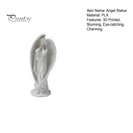 Statua Angioletto in Preghiera, Statuetta Alata Stampata 3D, Scultura da Tavolo con Ala Integrata Stampa Artistica per Decorazione Scrivania Ufficio Casa Opaca