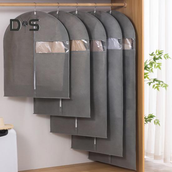 Garment Bag Dustproof Clothing Cover with Transparent Window Zipper Closure Closet Organizer Coat Suit Dress Hanging Bag