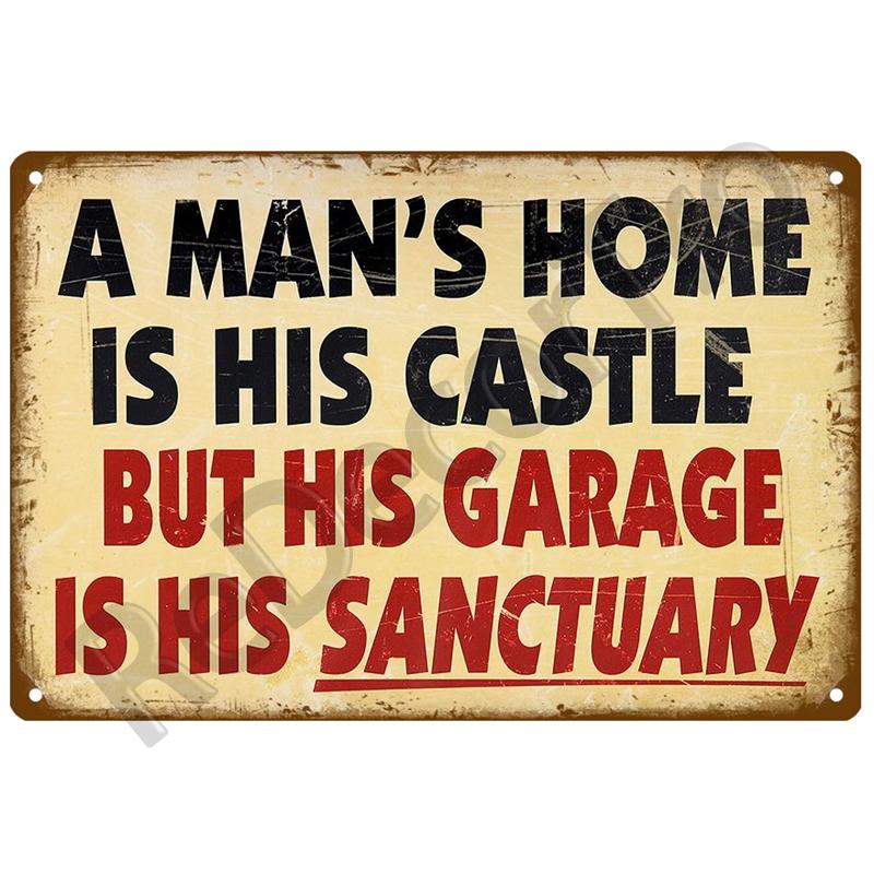 Garage Bil Retro Dekorativt Hus Metallskylt Plåt Affischer På Väggen Plåtskylt Vintage Affisch Dekor Väggkonst Rumsdekoration