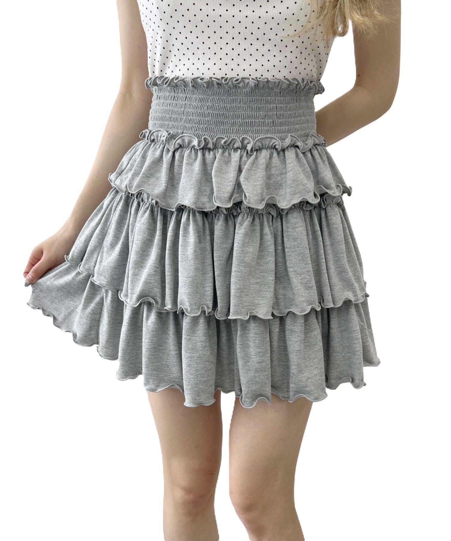 

WEGO PHILLY Cut Mellow Summer Girly and Size Gray Skirt, Clothes, Cute, Women s, F, серый