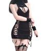Choose from 3 Sweater Sexy Costume Set [Cedar Eight] Colors Virgin-Killing 2-Piece (Black)
