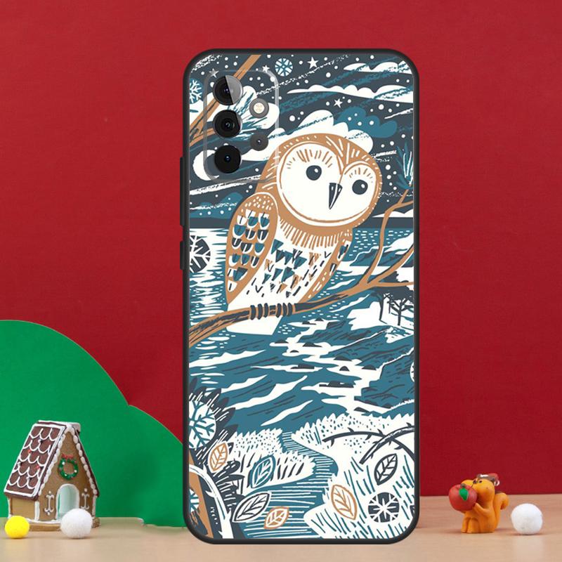 Süße Eulen-Cartoon-Hülle für Samsung Galaxy A56 A33 A13 A36 A23 A52 A32 A12 A54 A34 A14 A16 A53 A15 A35 A55 A17