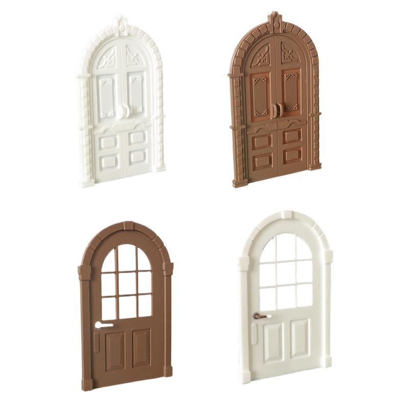 Dollhouse Simulation European Style Door Model 1:12 Dollhouse Furniture Decoration Dolls House Micro Scene Construction Props