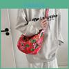 Chic National Style Crossbody Bag With Vibrant Floral Pattern Ideal For Street Fashion Lovers