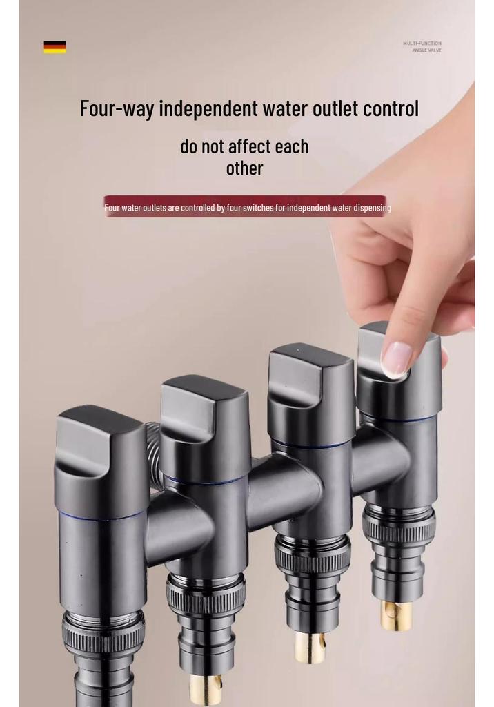 Multi-Way Water Valve Splitter for Washing Machines and Faucets