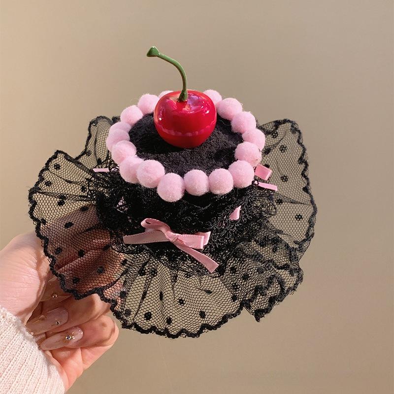 

Lolita Lace Cherry Cake Hair Clip Cute Children Hairpins Headdress Headband Hair Accessories Kawaii Women Girls Hair Ornament