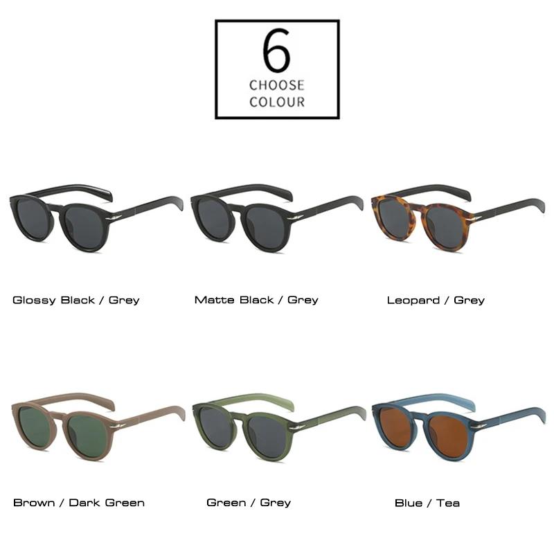  Retro Round Men Polarized Sunglasses Shades UV400 Fashion Brand Designer Matte Blue Women Rivets Sun Glasses