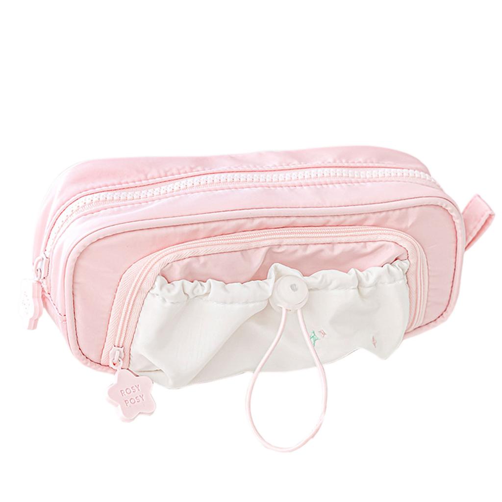 Cartoon Pencil Case,Large Capacity Drawstring Pencil Bag,Double Layer Stationery Pouch,Student Stationery Bag Pen Organiser