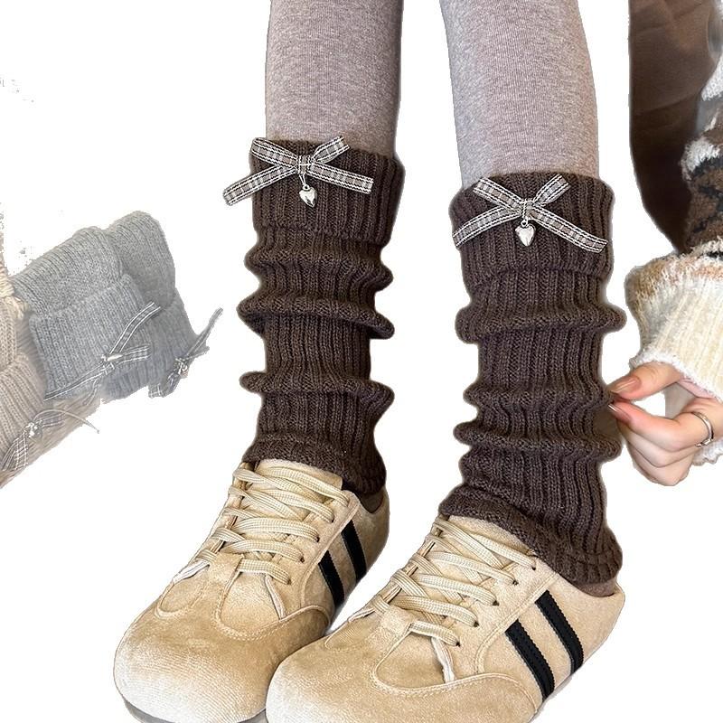 Maillard Socks Women'S Autumn And Winter Knitted Leg Cover Bow Cute Jk Calf Socks Stacking Socks With Birkenstocks Tide
