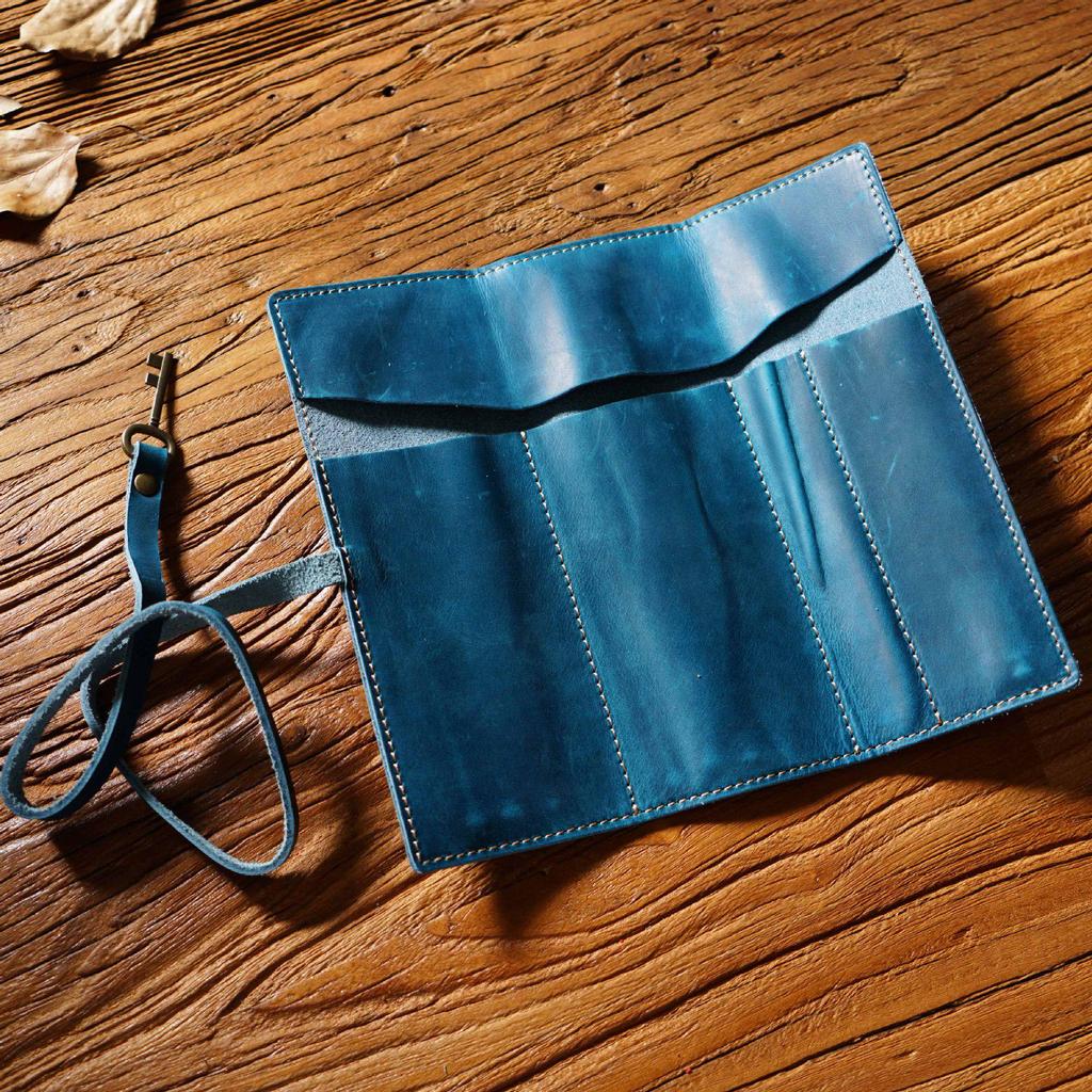 Vintage Genuine Leather Cowhide Pencil Roll Case - Simple, Multifunctional Roll-Up Pouch