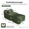 Modular Frameless Sofa with Ottoman, Wave Design, 32D Foam Filling, Movable Back Cushion, Soft Fabric, for Apartment, Living Room and Bedroom, Green