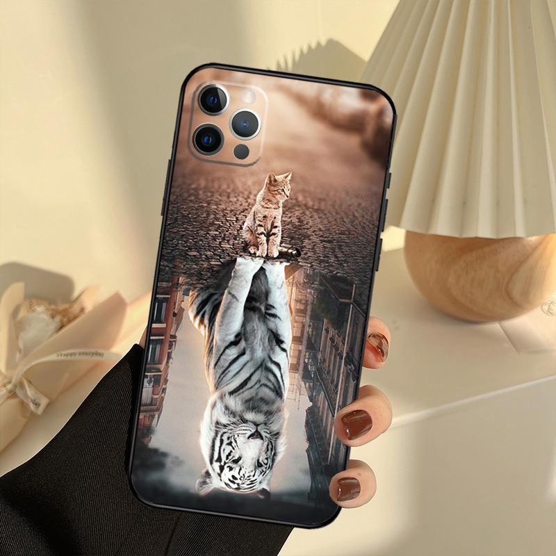 Cool Animal Big Cat Tiger Phone Case For iPhone 13 16 15 11 12 14 17 Pro Max 12 Mini 15 16 Plus 16e 17 Air Cover Funda