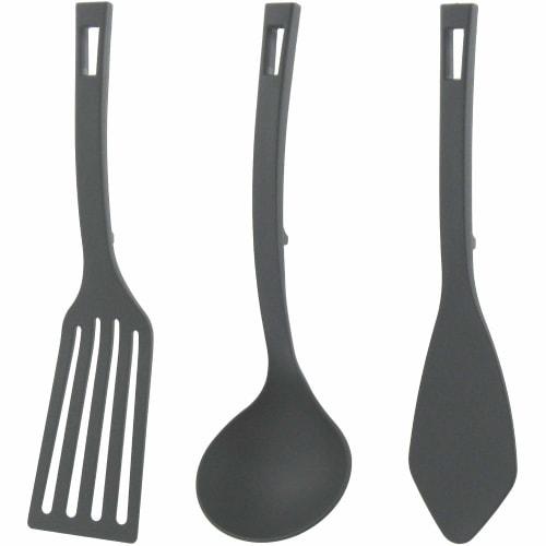 Nagao Simply Kitchen Tool Set: Spatula, Ladle, and Spatula, Black, Made in Japan