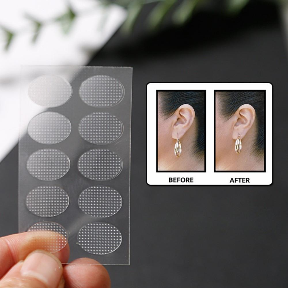 100pcs/10 Sheets Hypoallergenic Earring Lifter - Adhesive Support Patch for Heavy Duty Earrings, Invisible Earlobe Stabilizer