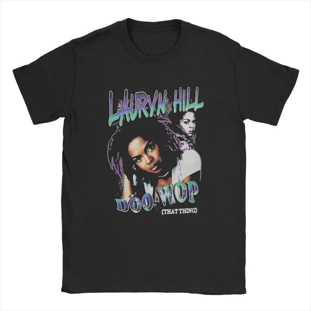 Novelty Famous Lauryn Hill T-Shirts Men Crewneck Pure Cotton T Shirt Hip Hop Harajuku Music Short Sleeve Tees Plus Size Clothes