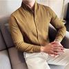 Hochwertige Herren Vintage Freizeithemden Mode Stehkragen England Stil Langarmhemd Herren Jugendliche Vitalität Bluse Mann