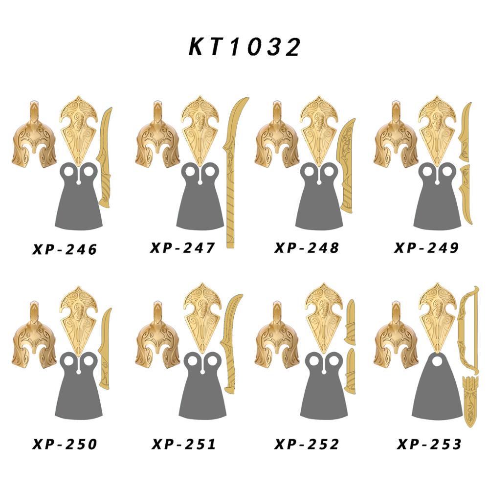 Koruit Medieval Knight Asgard Soldier Weapons Action Figures Accessories Armor Helmets Building Blocks Toys For Children KT1044