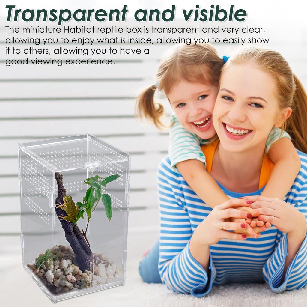 Reptile Feeding Box Acrylic Transparent Terrarium Habitat Insect Spider Lizard Scorpion Bearded Dragon Breeding Arboreal Cage