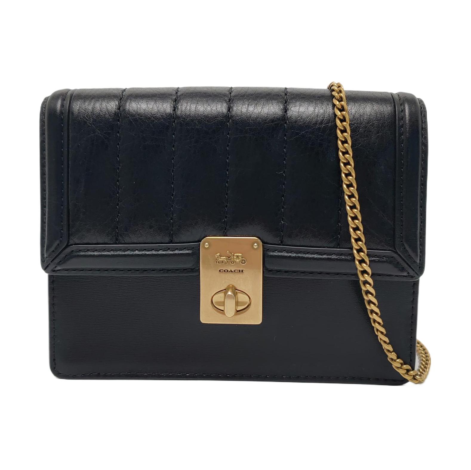 [Pre-Owned] Hutton 16 Multifunctional Chain Bag With Turn Lock Closure In Calfskin - Excellent #5JW8ZA ONE SIZE