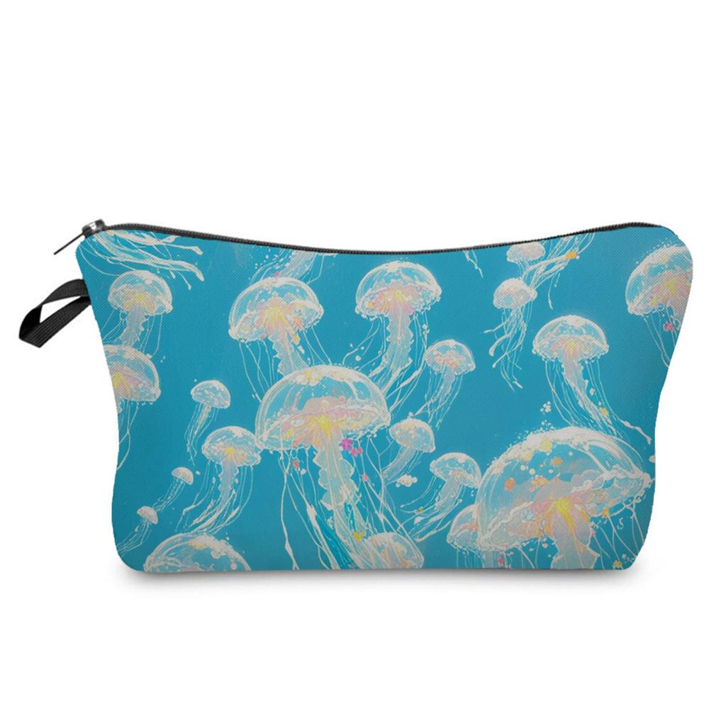 Sea Life Printed Cosmetic Bag, Travel Nail Polish Storage Bag, Classic Versatile Wash Bag