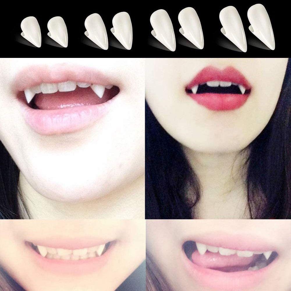 1/4Pair Realistic Teeth Zombie Teeth Resin Cosplay Fake Teeth Halloween Fangs  Cosplay Costume