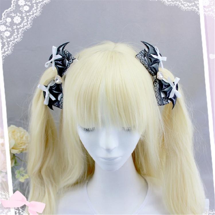 Bows Barrettes Halloween Hair Clips with Alligators Clips Halloween Cosplay Costume Bat Wing Hair Clips Hair Accessories