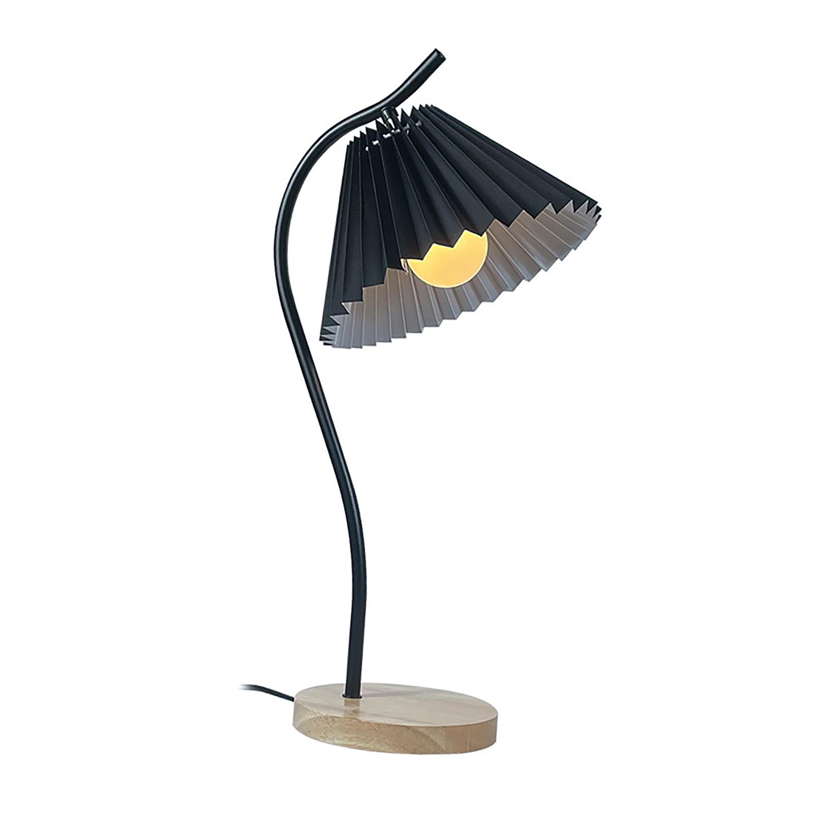 

Table Lamp with Cloth Pleated Lampshade Metal Modern Nightstand Bedside Lamp for Bedroom Living Room