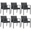 Garden Chairs with Cushions 6 pcs Black 56.5 x 57 x 83 cm Poly Rattan