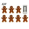Rustic Christmas Home Ornaments 7PCS Wooden Wall Lights, Warm LED Backlight Glowing Silhouette Decorative Elk Figures Pendants, Style Hanging
