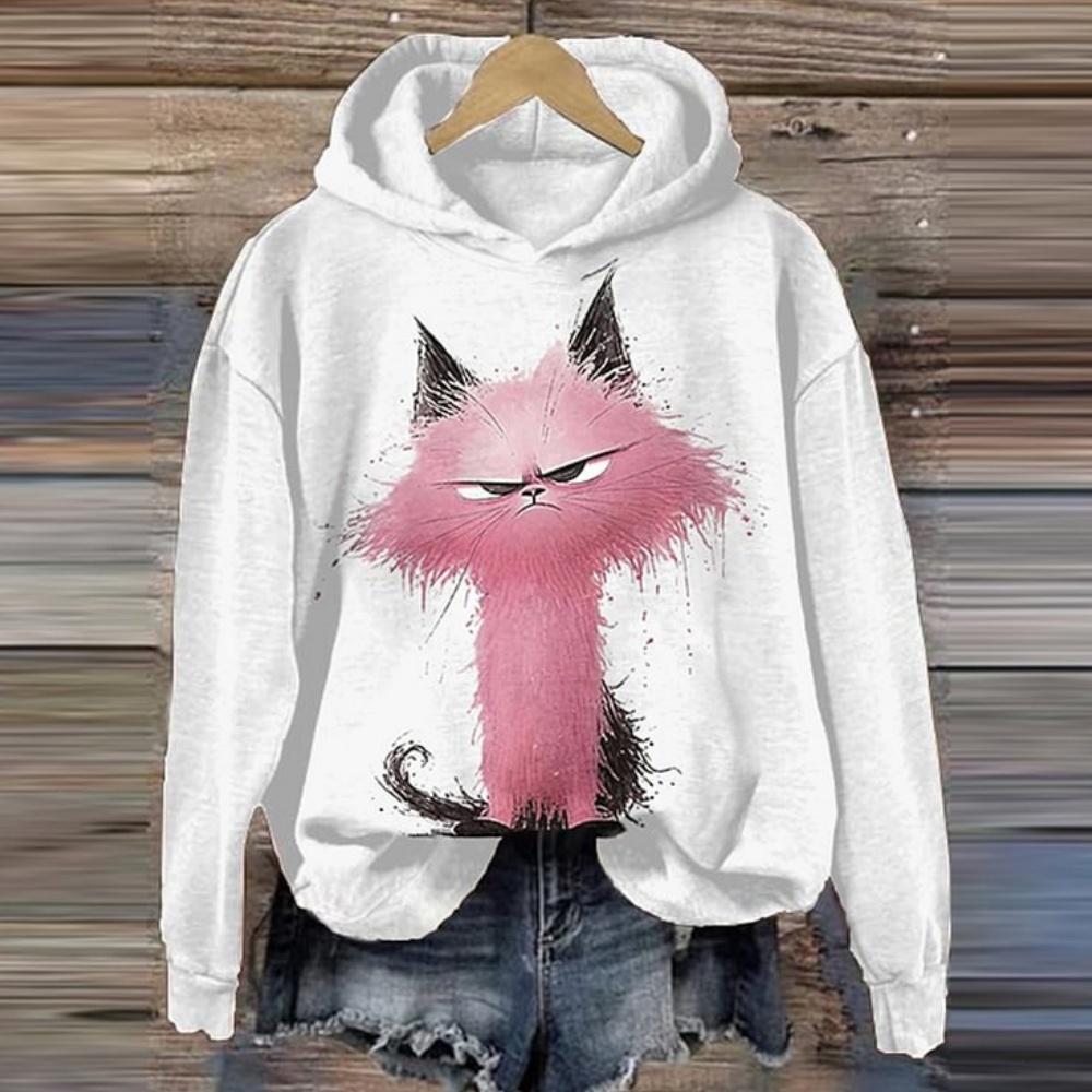 2024 New Women's Hoodie Colour Animal 3d Harajuku Printing Round Neck Tops Sweatshirt Spring/Autumn Fashions Clothing Casual