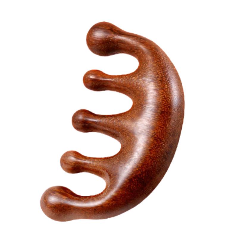 Rosewood Meridian Massage Comb for Face and Scalp Therapy, Unisex, Natural and Paint-Free