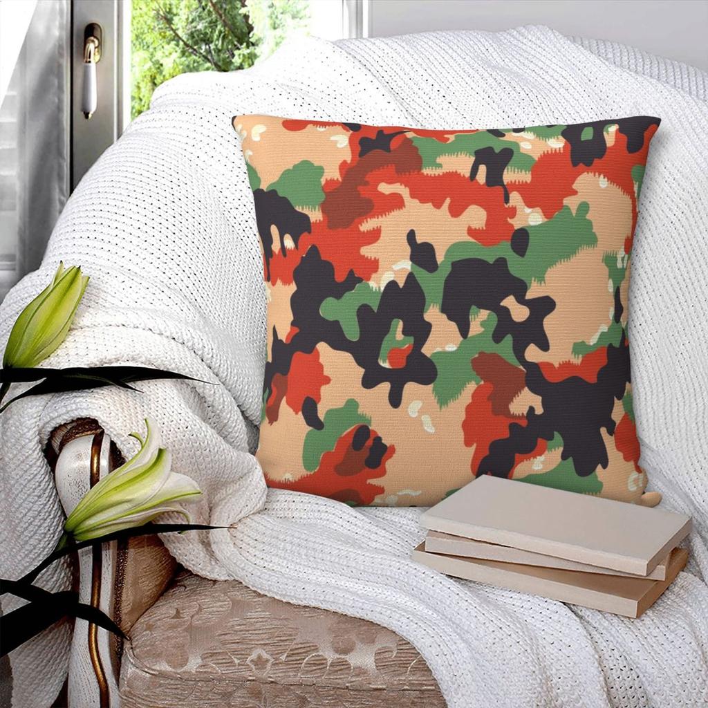 Swiss Army Camouflage Square Pillowcase Pillow Cover Polyester Cushion Decor Comfort Throw Pillow for Home Bedroom