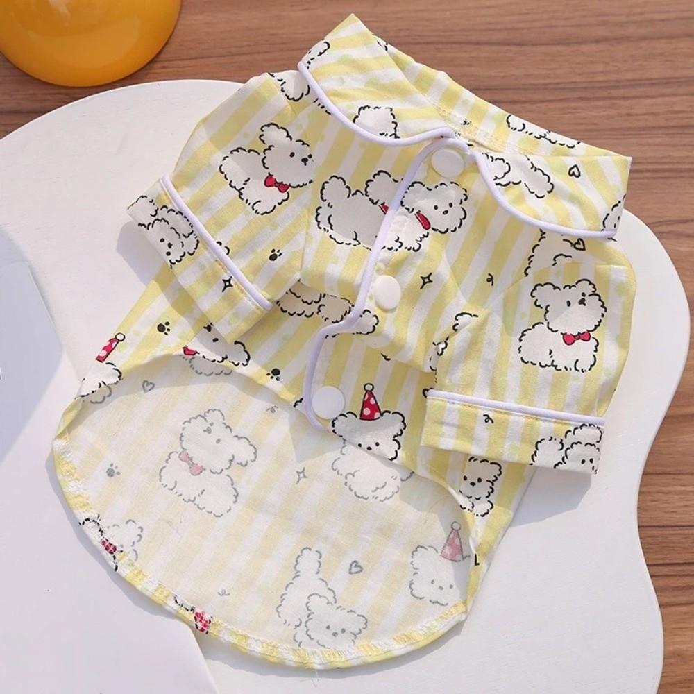 Cartoon Animal Pattern Pet Sleepwear Breathable Dog Pajamas Cute Puppy Cotton Shirt  Chihuahua