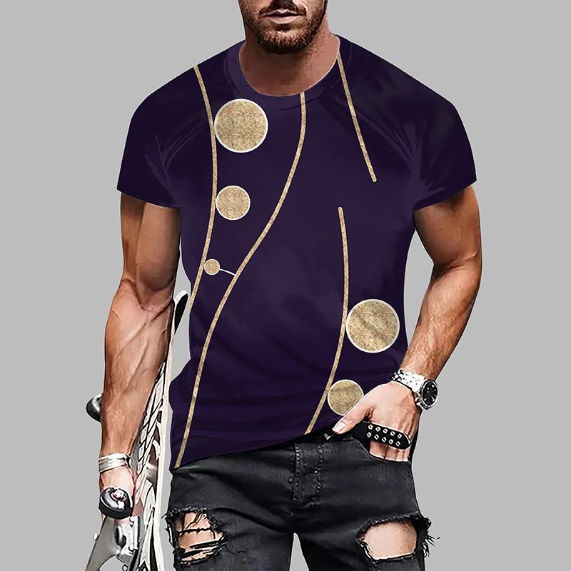 Nuova T-shirt Estiva Moda Uomo Personalità Pianeta Stampata T-shirt da Uomo Top